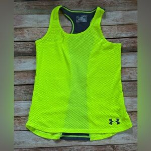 Under Armour Neon Yellow Mesh Racerback Tank for Kids